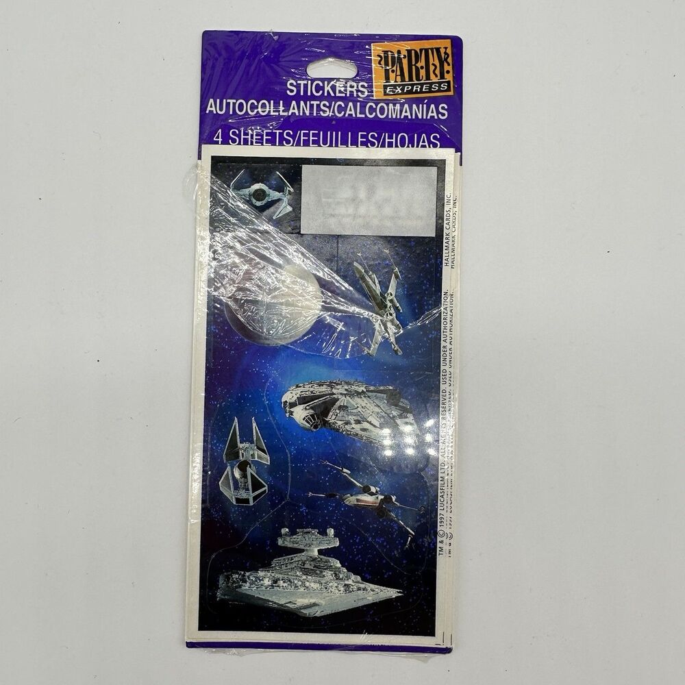 Star Wars Sticker Pack 4 Sheets & 8 Stickers/Sheet Hallmark Vintage 1997